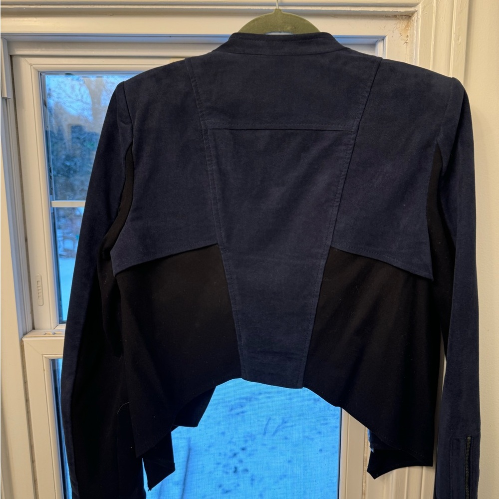 BCBG MAXAZRIA Suede Zip Jacket